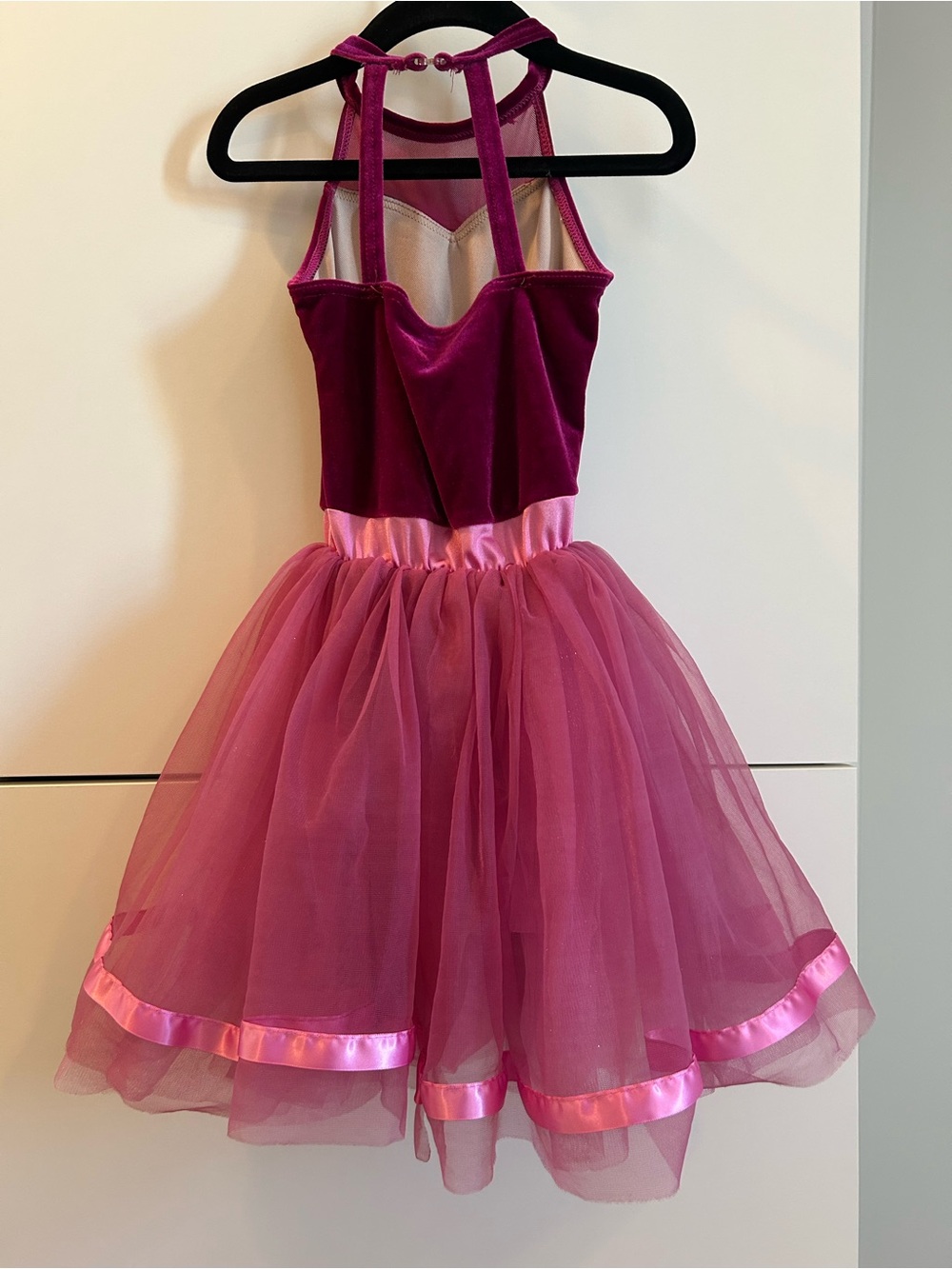 Weissman Berry Pink Tulle Dance Costume with Rhinestone Detail - Picture 10 of 11